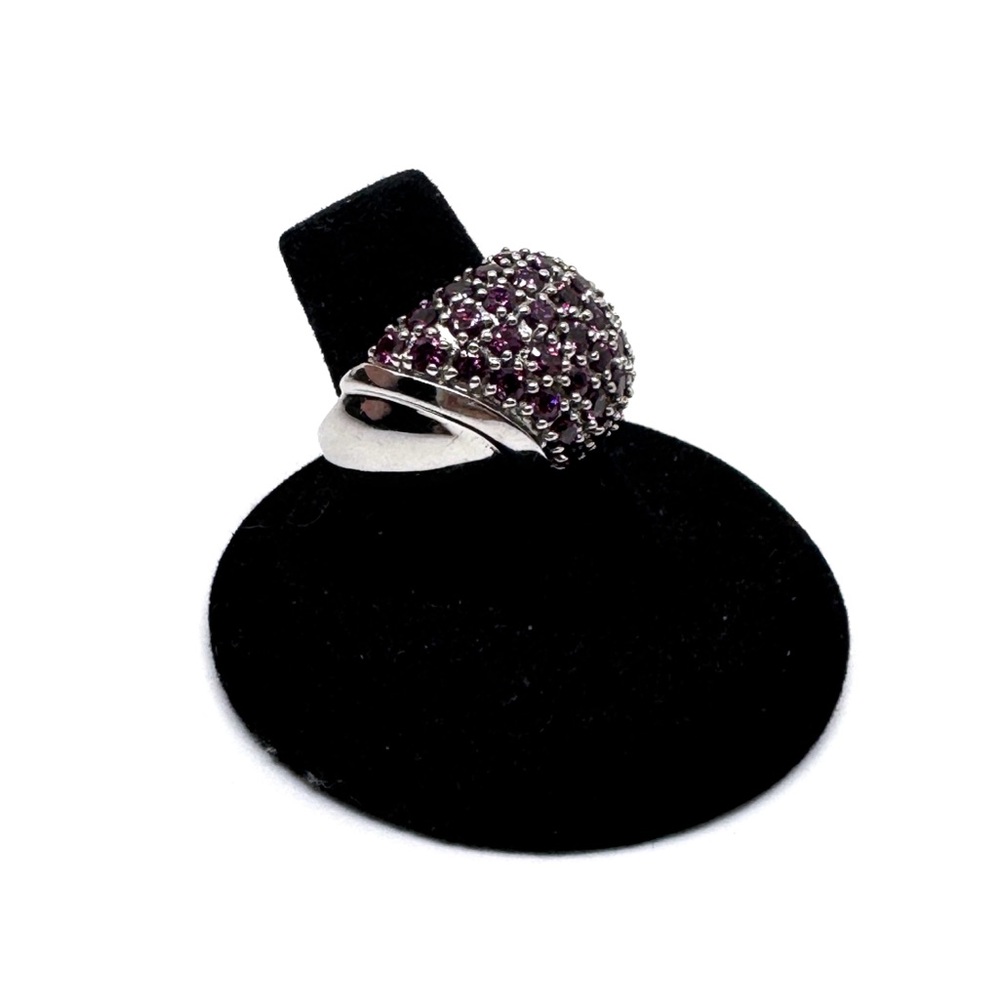 SLV Sterling Silver and Purple Amethyst Cocktail Ring Sadye L. Vassil Size 7